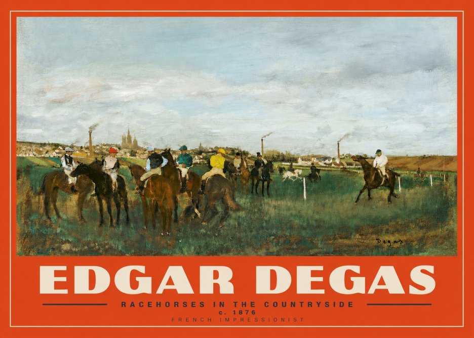 Edgar Degas Racehorses in the Countryside No3 - Plakát