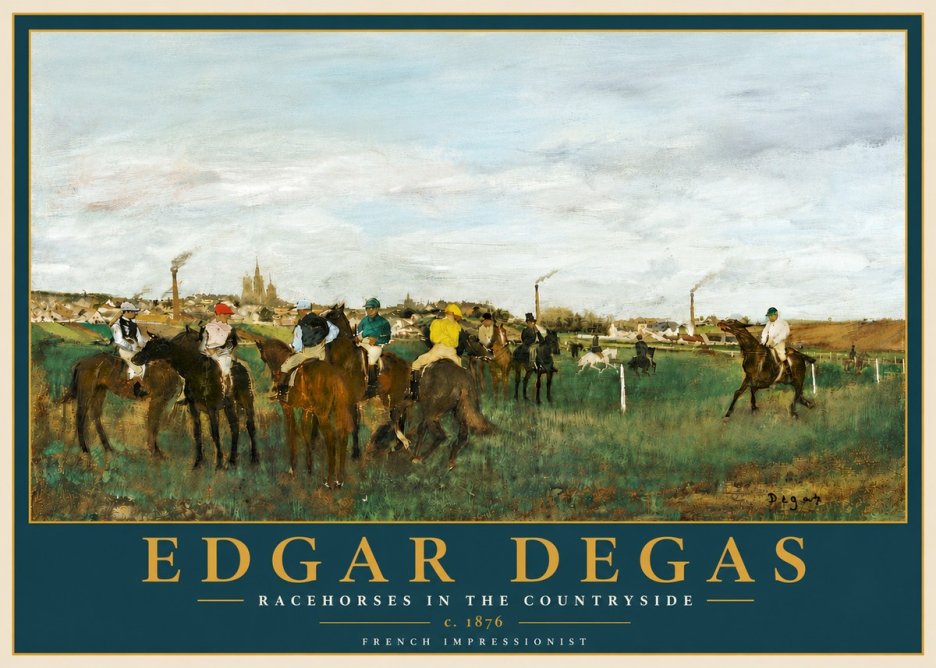 Edgar Degas Racehorses in the Countryside No6 - Plakát