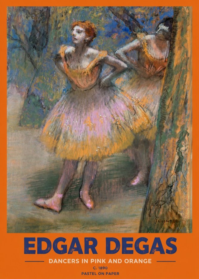 Edgar Degas Dancers in Pink and Orange No2 - Plakát