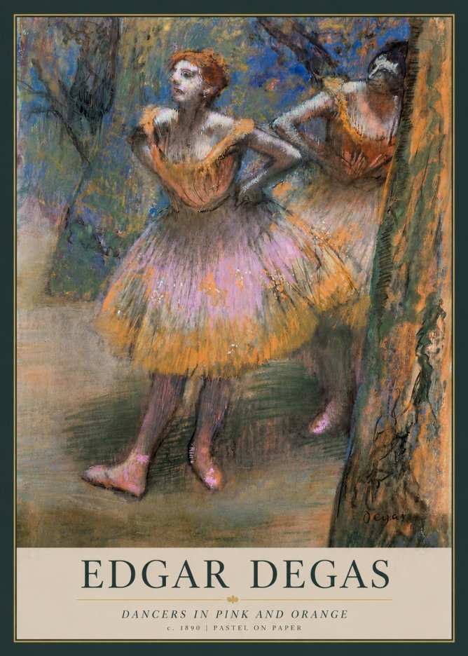 Edgar Degas Dancers in Pink and Orange No3 - Plakát