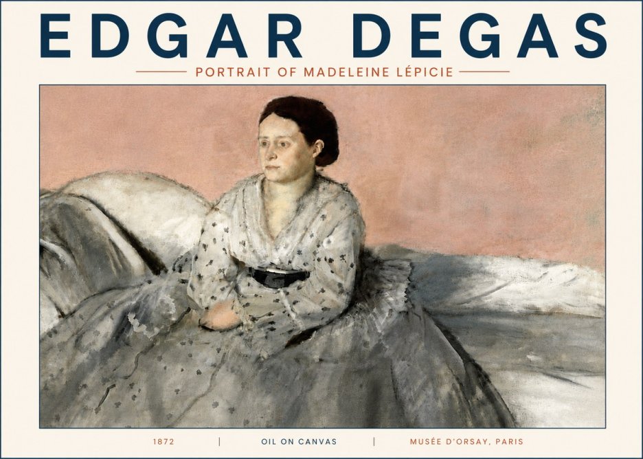 Edgar Degas Portrait of Madeleine Lépicie No6 - Plakát