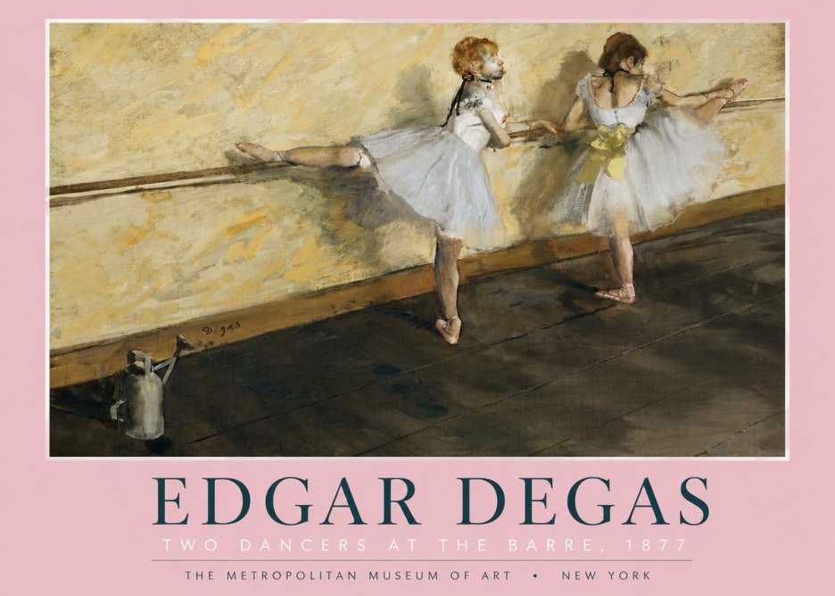 Edgar Degas Two Dancers at the Barre, 1877 No2 - Plakát