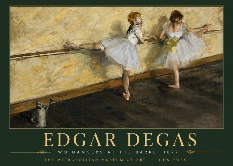 Edgar Degas Two Dancers at the Barre, 1877 No6 - Plakát