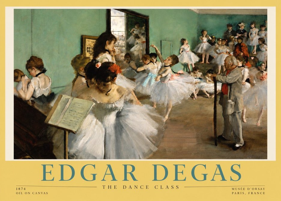 Edgar Degas The Dance Class I No3 - Plakát