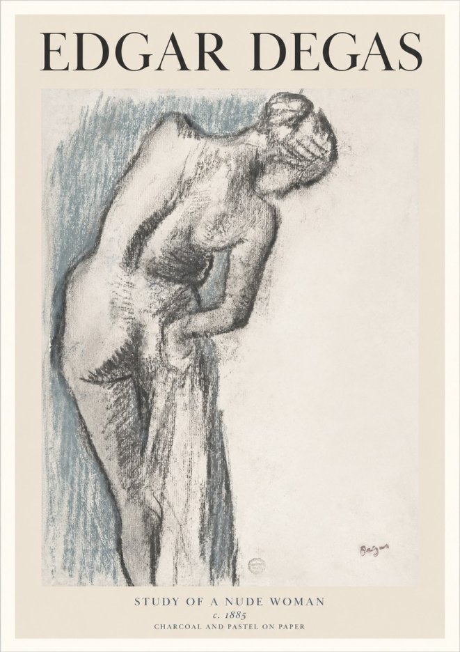 Edgar Degas Study of a Nude Woman II No1 - Plakát