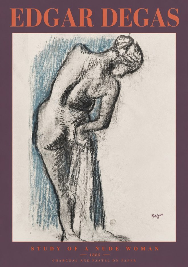 Edgar Degas Study of a Nude Woman II No2 - Plakát