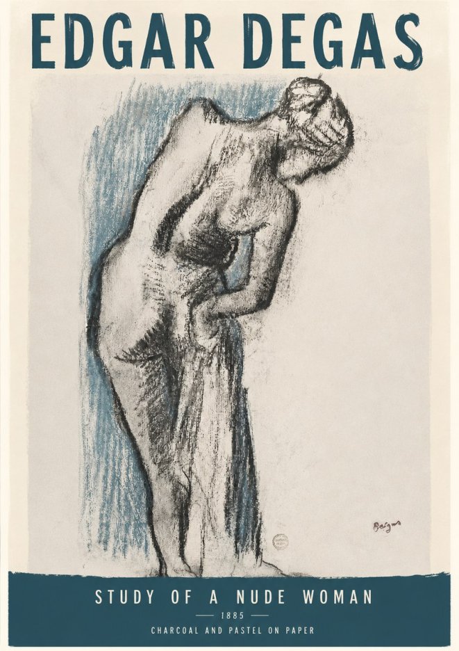 Edgar Degas Study of a Nude Woman II No3 - Plakát