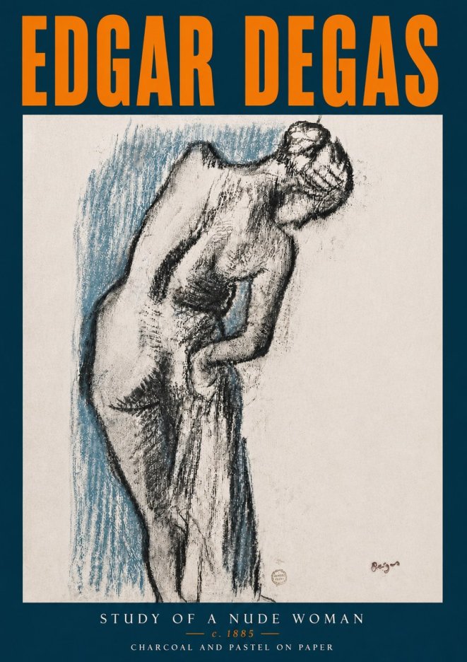 Edgar Degas Study of a Nude Woman II No5 - Plakát