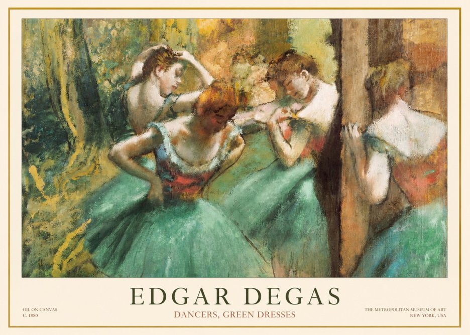 Edgar Degas Dancers, Green Dresses No1 - Plakát