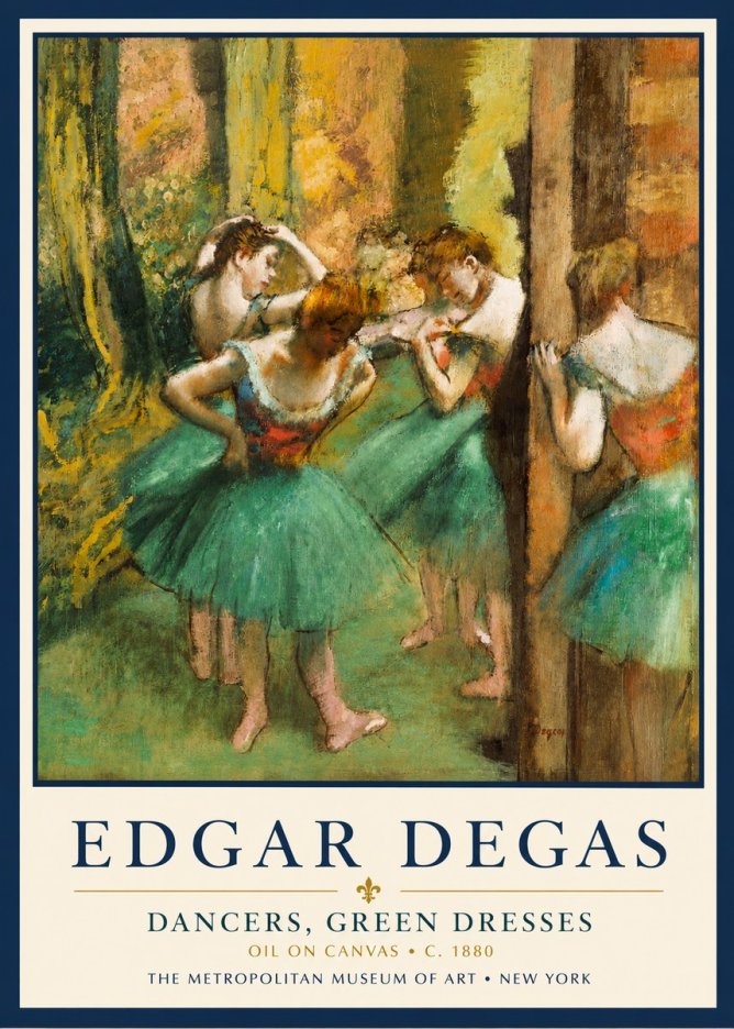 Edgar Degas Dancers, Green Dresses No3 - Plakát