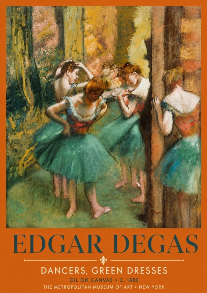 Edgar Degas Dancers, Green Dresses No5 - Plakát