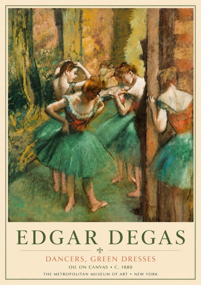 Edgar Degas Dancers, Green Dresses No6 - Plakát