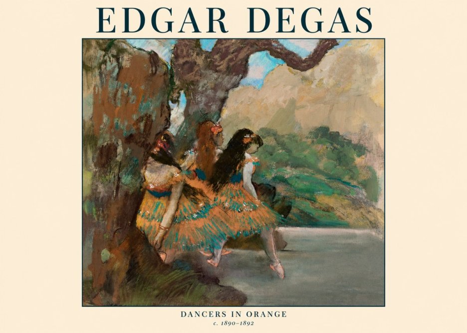 Edgar Degas Dancers in Orange No1 - Plakát