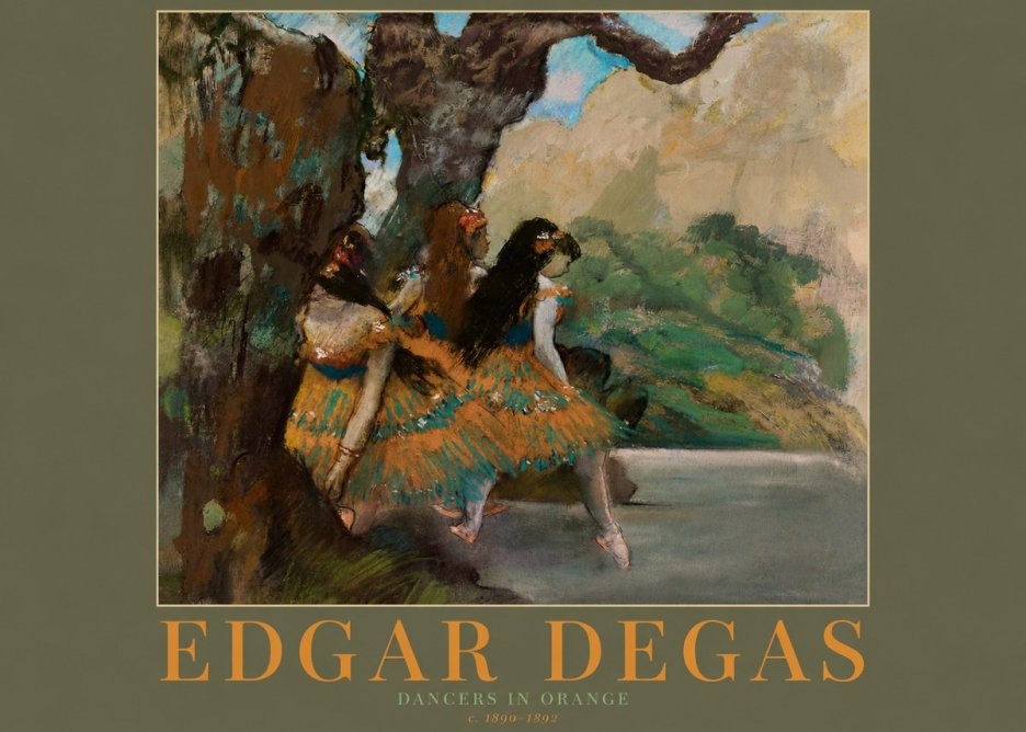Edgar Degas Dancers in Orange No2 - Plakát