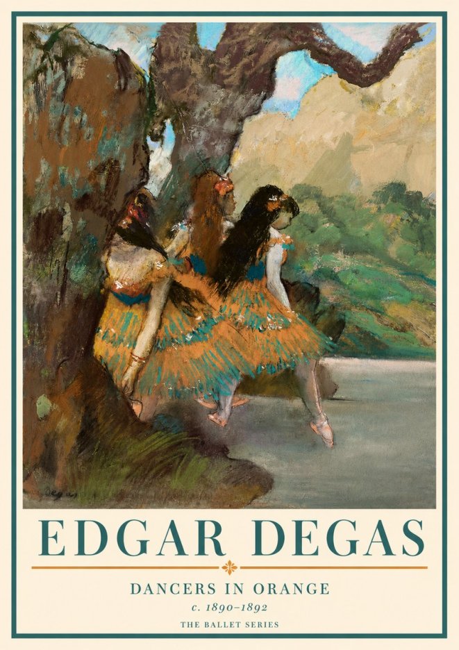 Edgar Degas Dancers in Orange No3 - Plakát