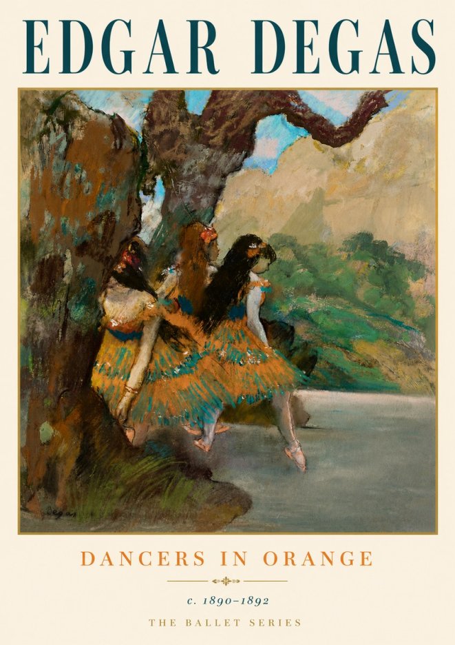 Edgar Degas Dancers in Orange No6 - Plakát