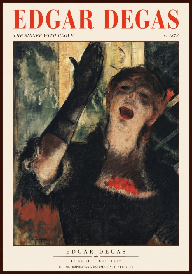 Edgar Degas The Singer with Glove No2 - Plakát