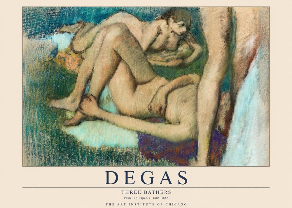 Edgar Degas Three Bathers No1 - Plakát