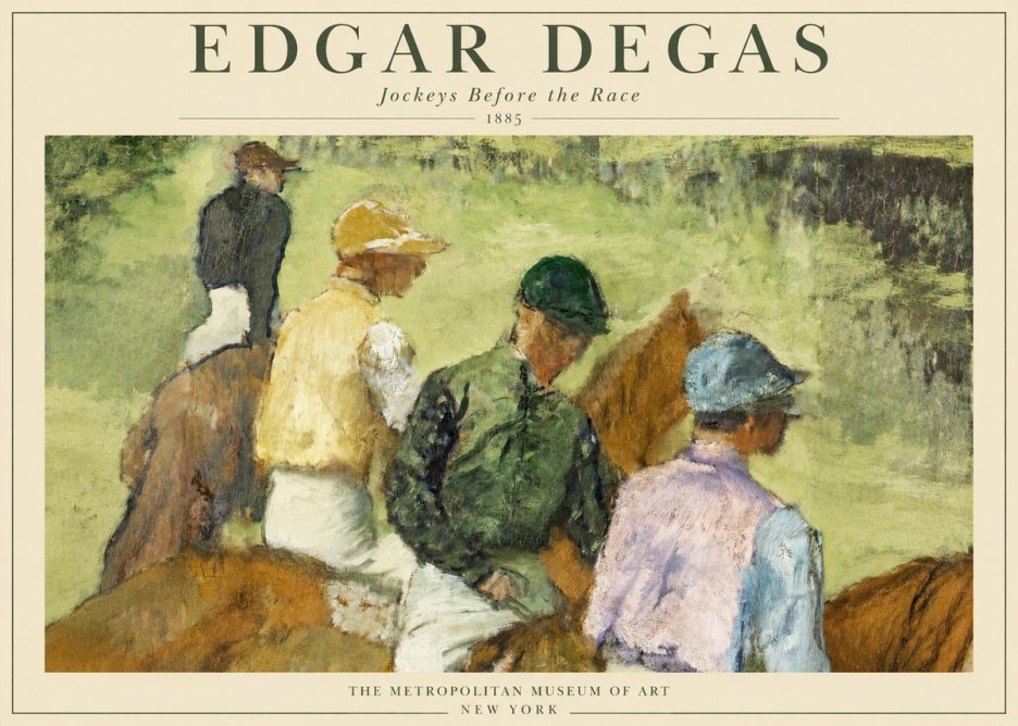 Edgar Degas Jockeys Before the Race No1 - Plakát
