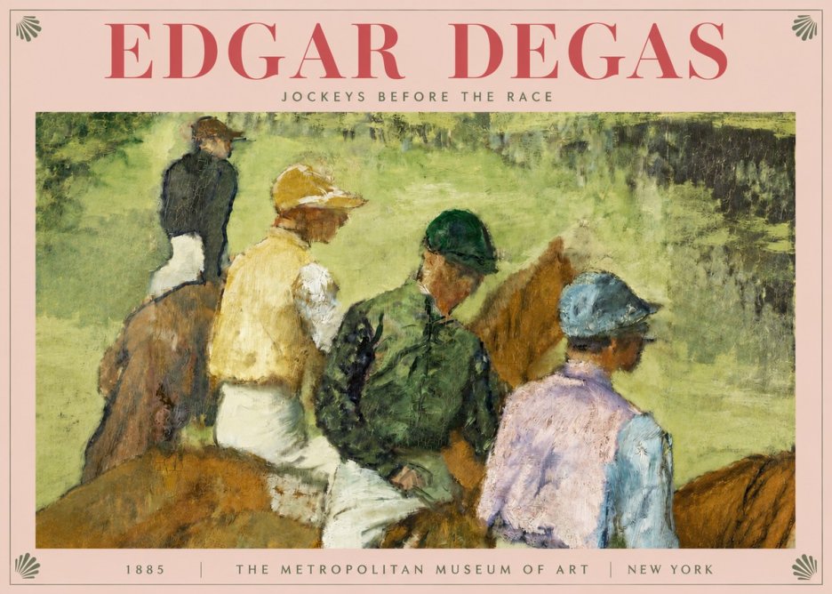 Edgar Degas Jockeys Before the Race No3 - Plakát