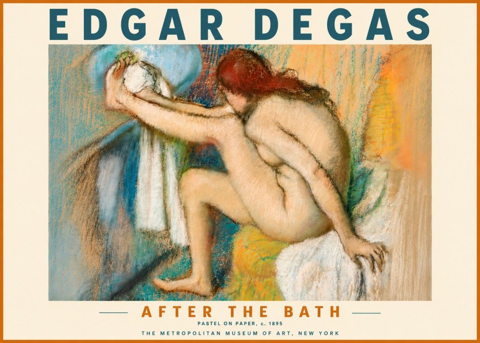 Edgar Degas After the Bath II No6 - Plakát