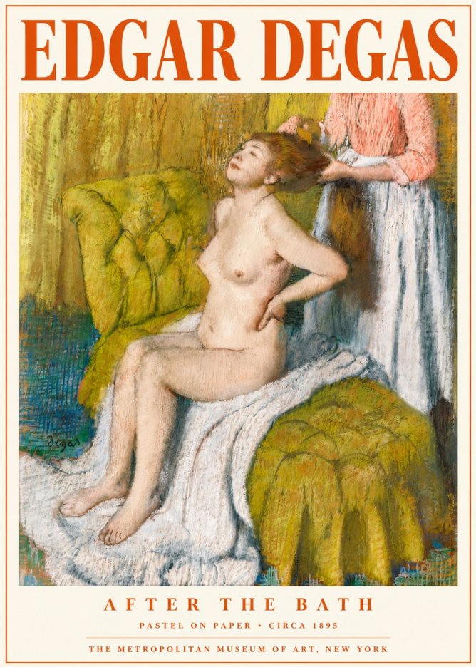 Edgar Degas After the Bath III No4 - Plakát