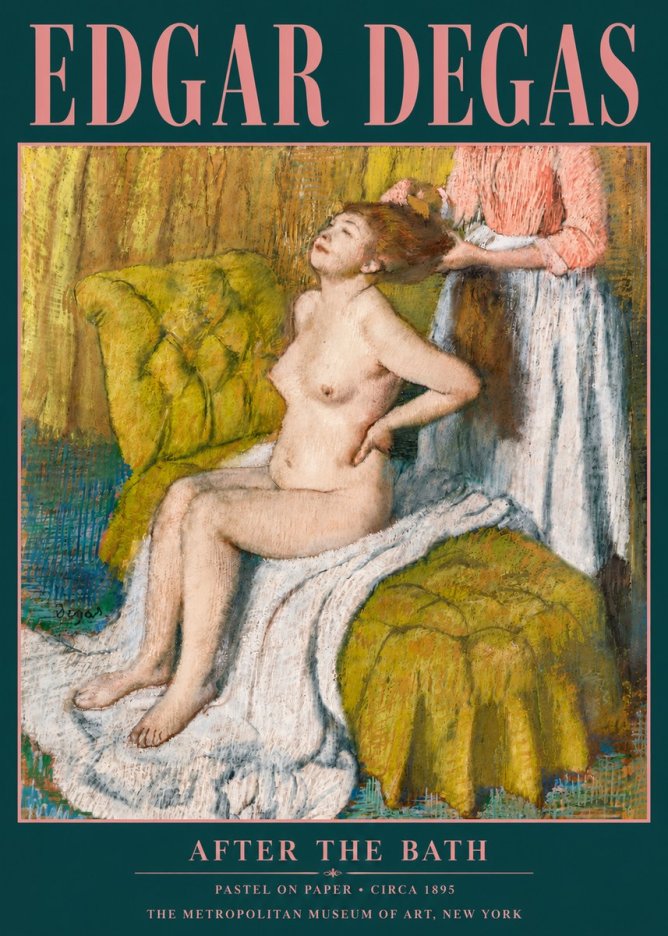 Edgar Degas After the Bath III No5 - Plakát