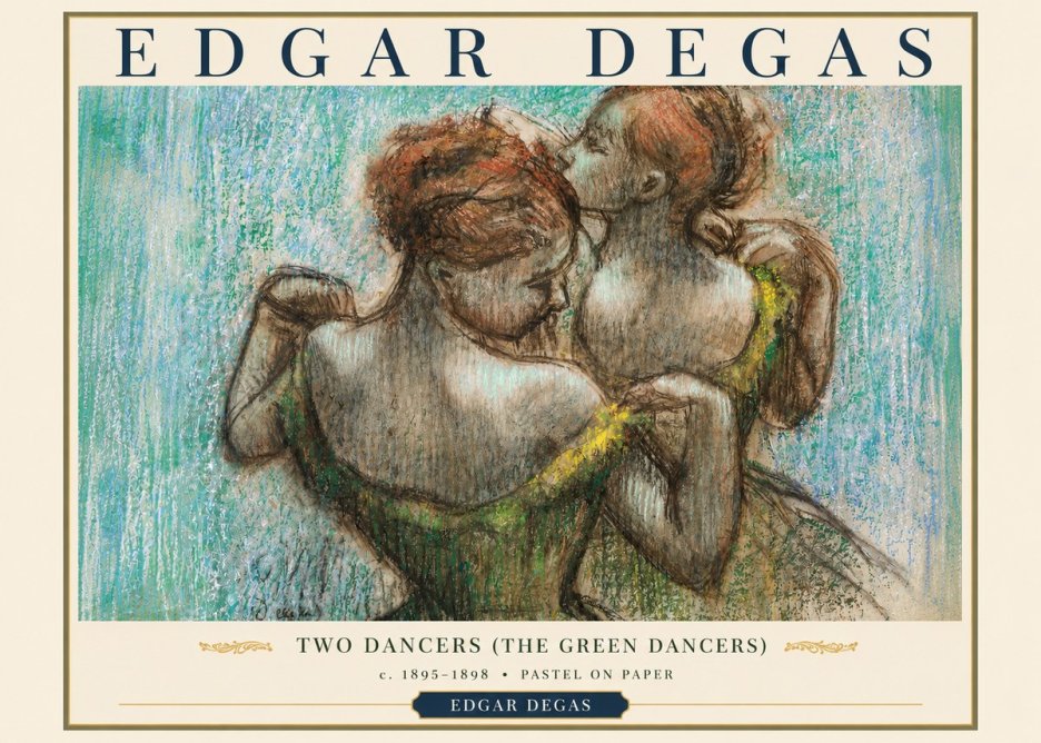 Edgar Degas Two Dancers (the Green Dancers) No3 - Plakát