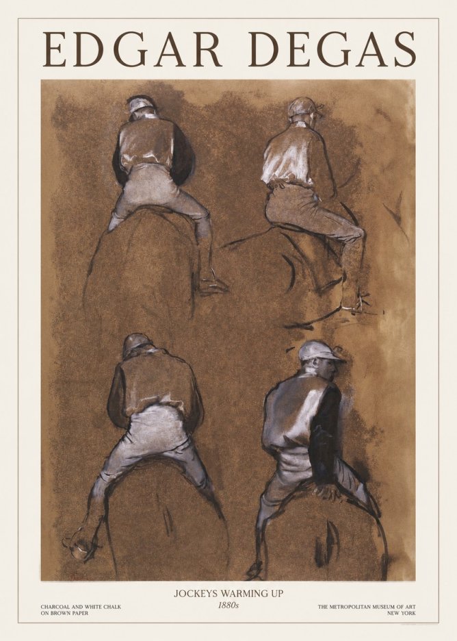 Edgar Degas Jockeys Warming Up No1 - Plakát