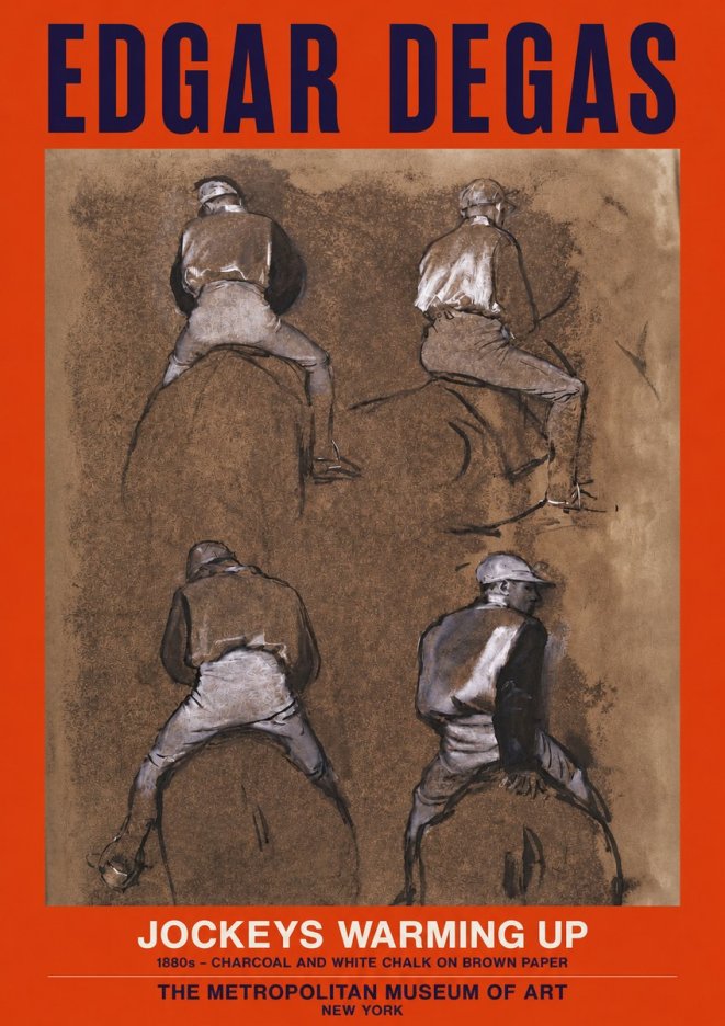 Edgar Degas Jockeys Warming Up No2 - Plakát