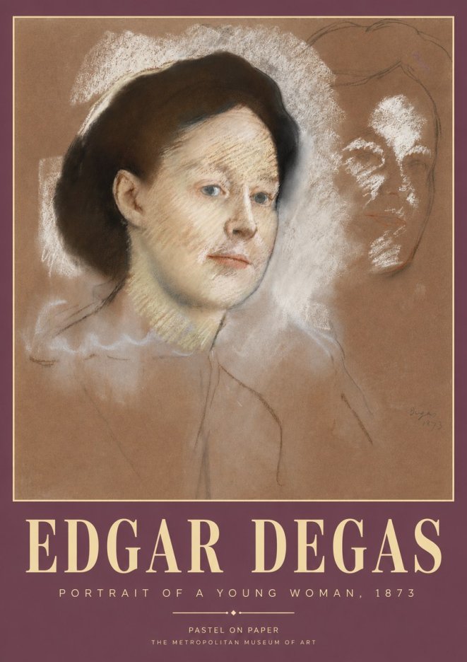 Edgar Degas Portrait of a Young Woman No3 - Plakát