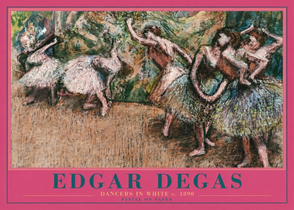 Edgar Degas Dancers in White C. 1890 No2 - Plakát