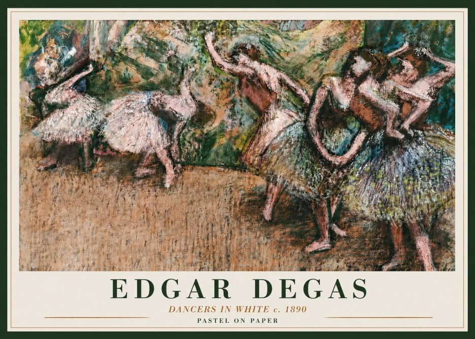 Edgar Degas Dancers in White C. 1890 No3 - Plakát