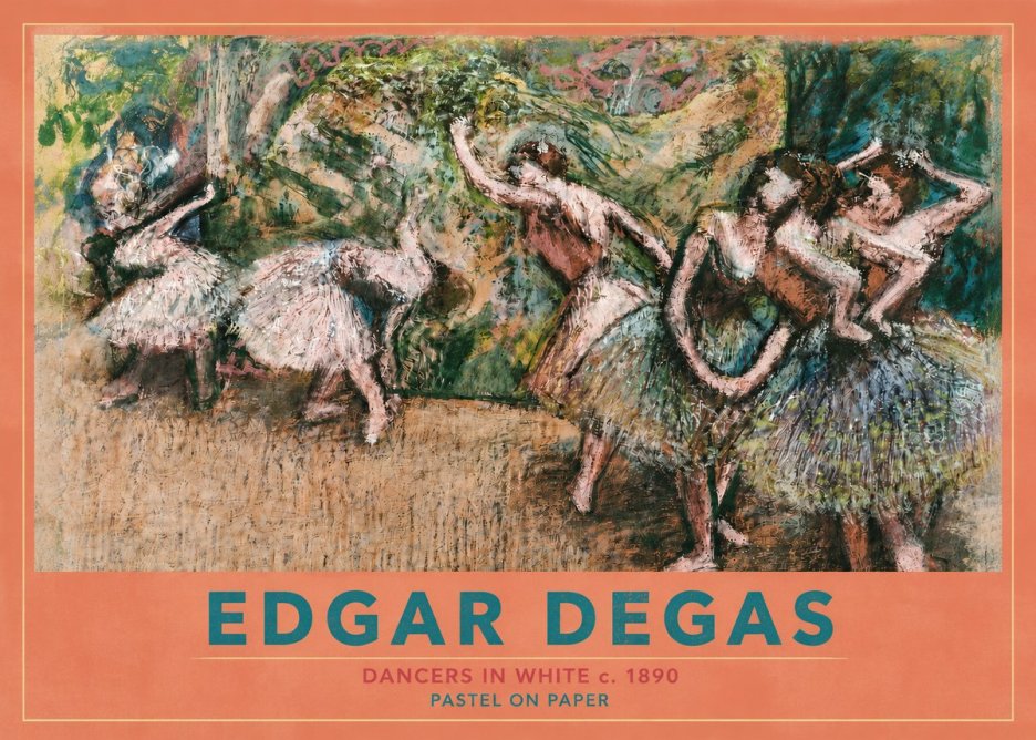 Edgar Degas Dancers in White C. 1890 No4 - Plakát