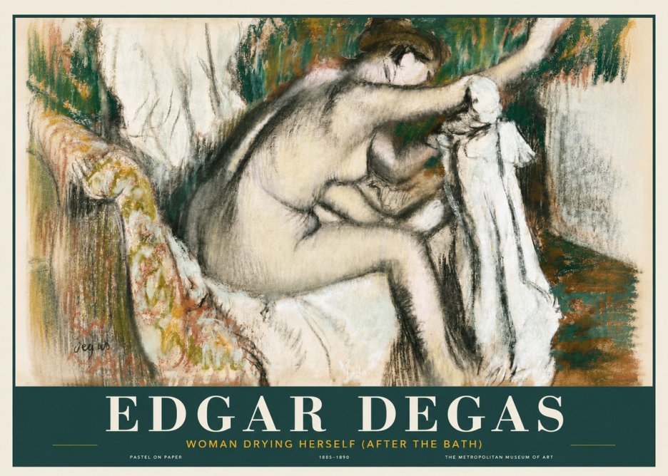 Edgar Degas Woman Drying Herself (After the Bath) No3 - Plakát