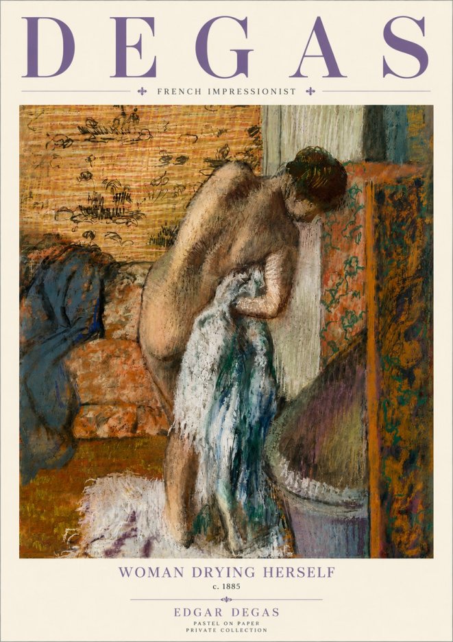 Edgar Degas Woman Drying Herself II No5 - Plakát