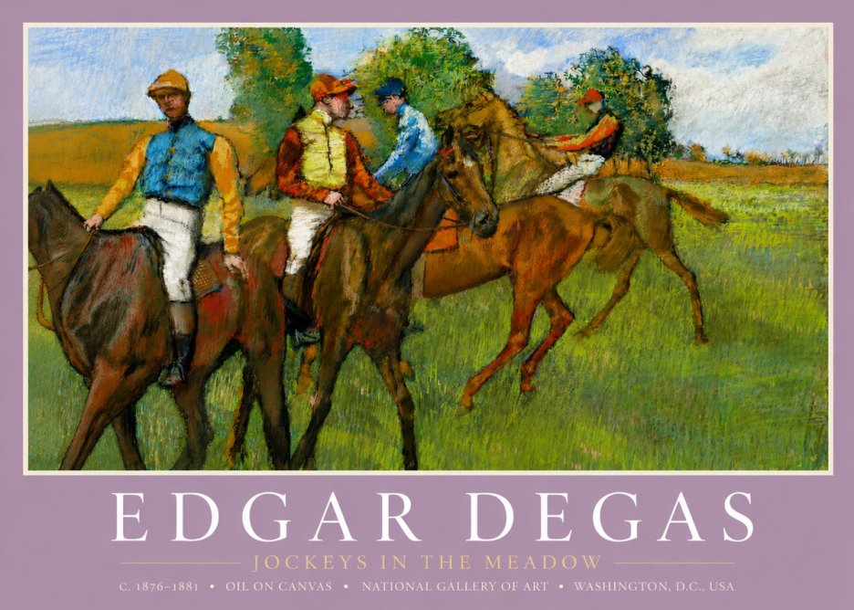 Edgar Degas Jockeys in the Meadow No3 - Plakát
