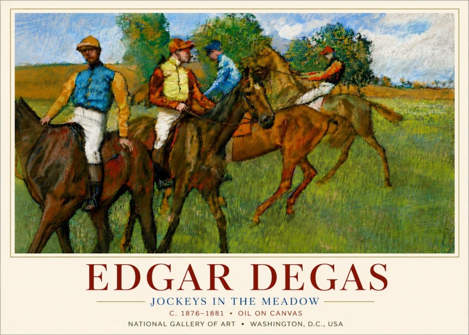 Edgar Degas Jockeys in the Meadow No6 - Plakát