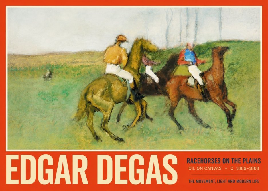 Edgar Degas Racehorses on the Plains No2 - Plakát