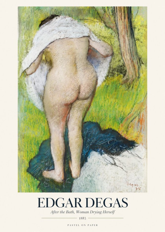 Edgar Degas After the Bath, Woman Drying Herself No1 - Plakát