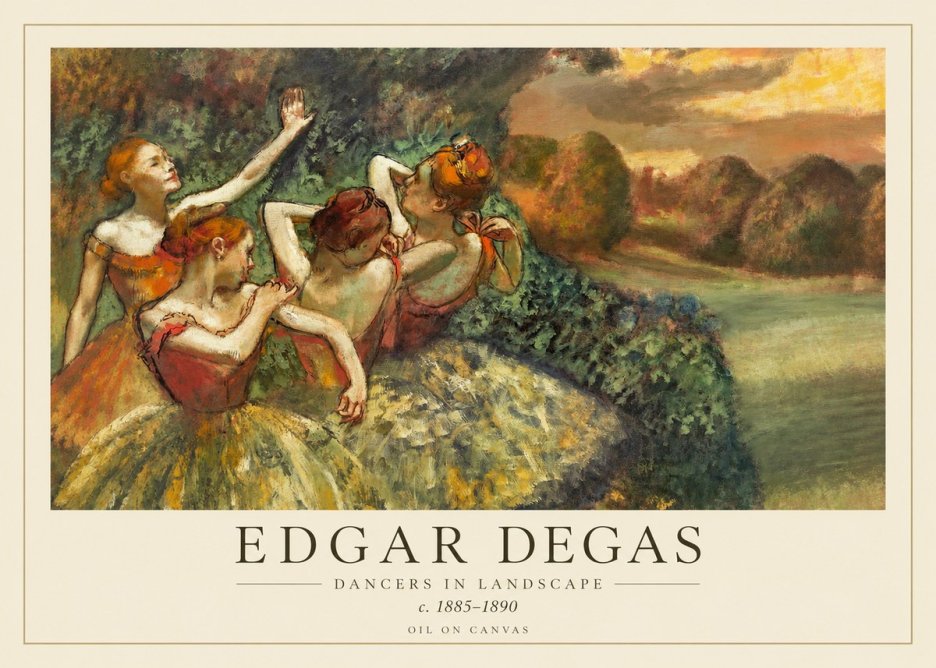 Edgar Degas Dancers in Landscape II No1 - Plakát