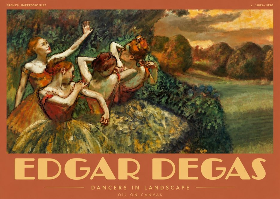 Edgar Degas Dancers in Landscape II No2 - Plakát