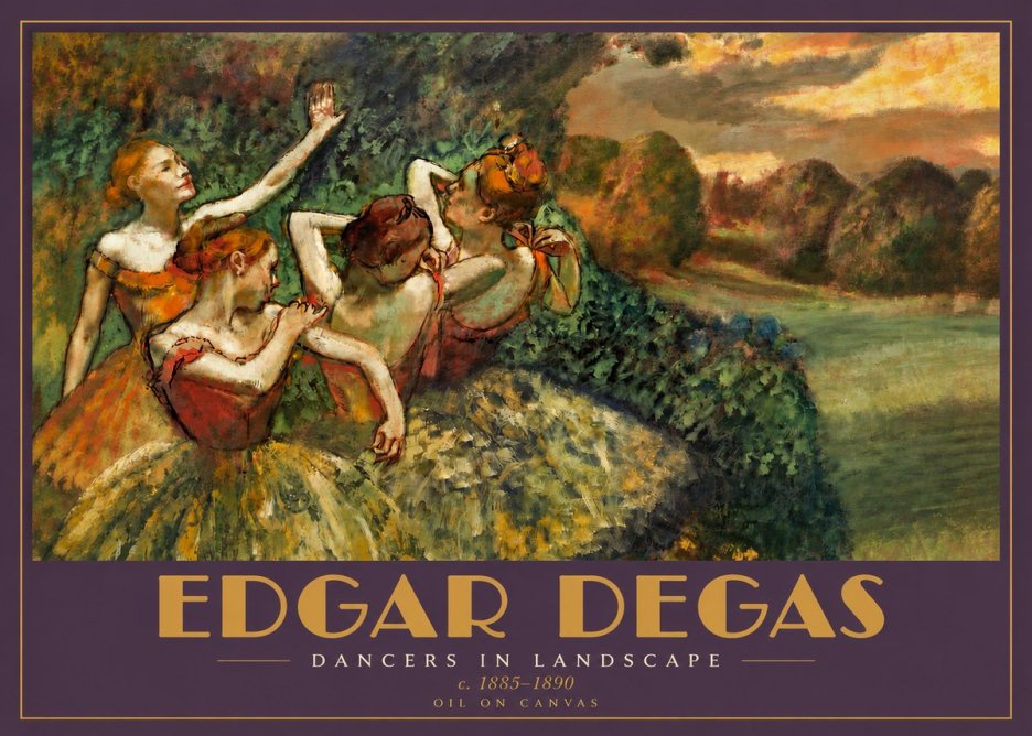 Edgar Degas Dancers in Landscape II No4 - Plakát