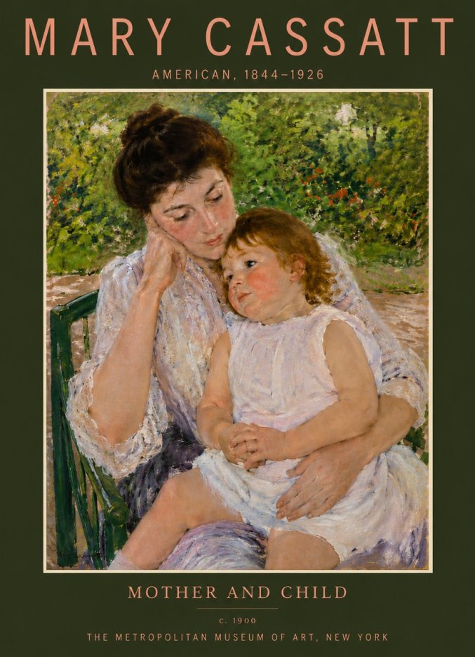 Mary Cassatt Mother and Child I No5 - Plakát
