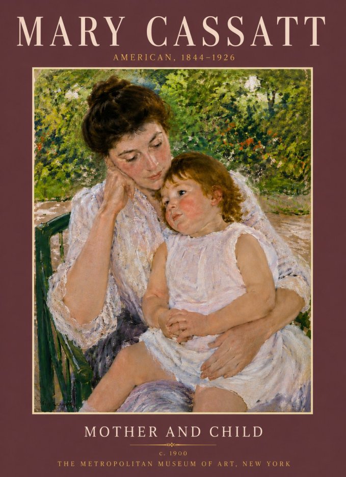 Mary Cassatt Mother and Child I No6 - Plakát