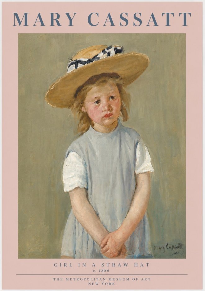 Mary Cassatt Girl in a Straw Hat No6 - Plakát