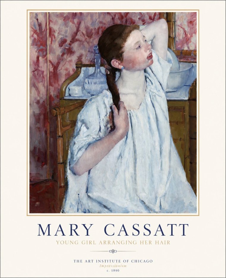 Mary Cassatt Young Girl Arranging Her Hair No1 - Plakát