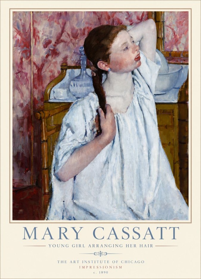 Mary Cassatt Young Girl Arranging Her Hair No3 - Plakát