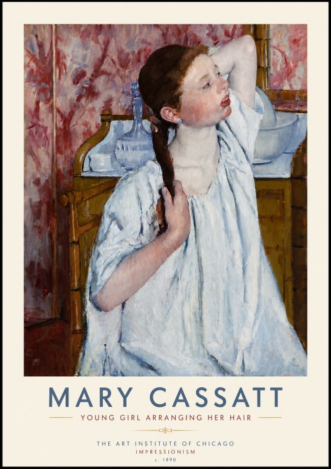 Mary Cassatt Young Girl Arranging Her Hair No5 - Plakát