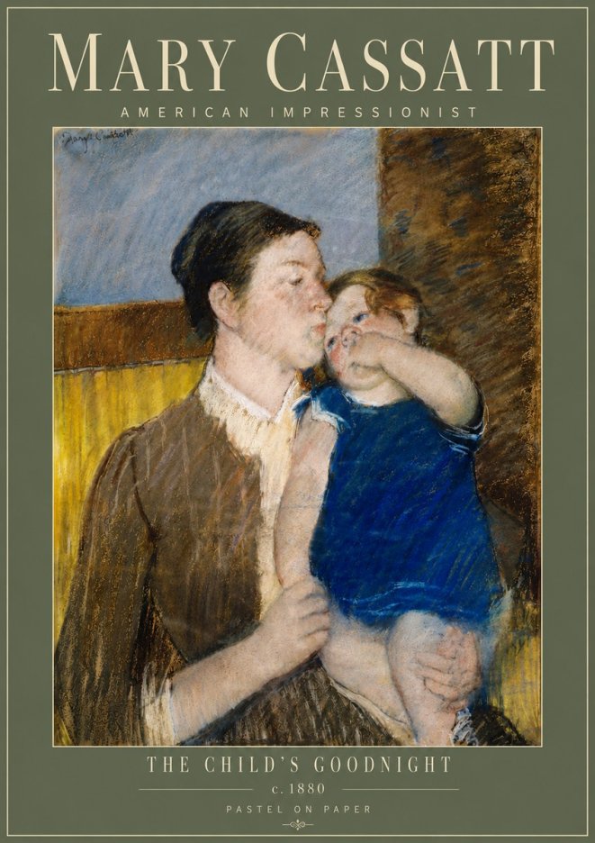 Mary Cassatt The Child's Goodnight No4 - Plakát